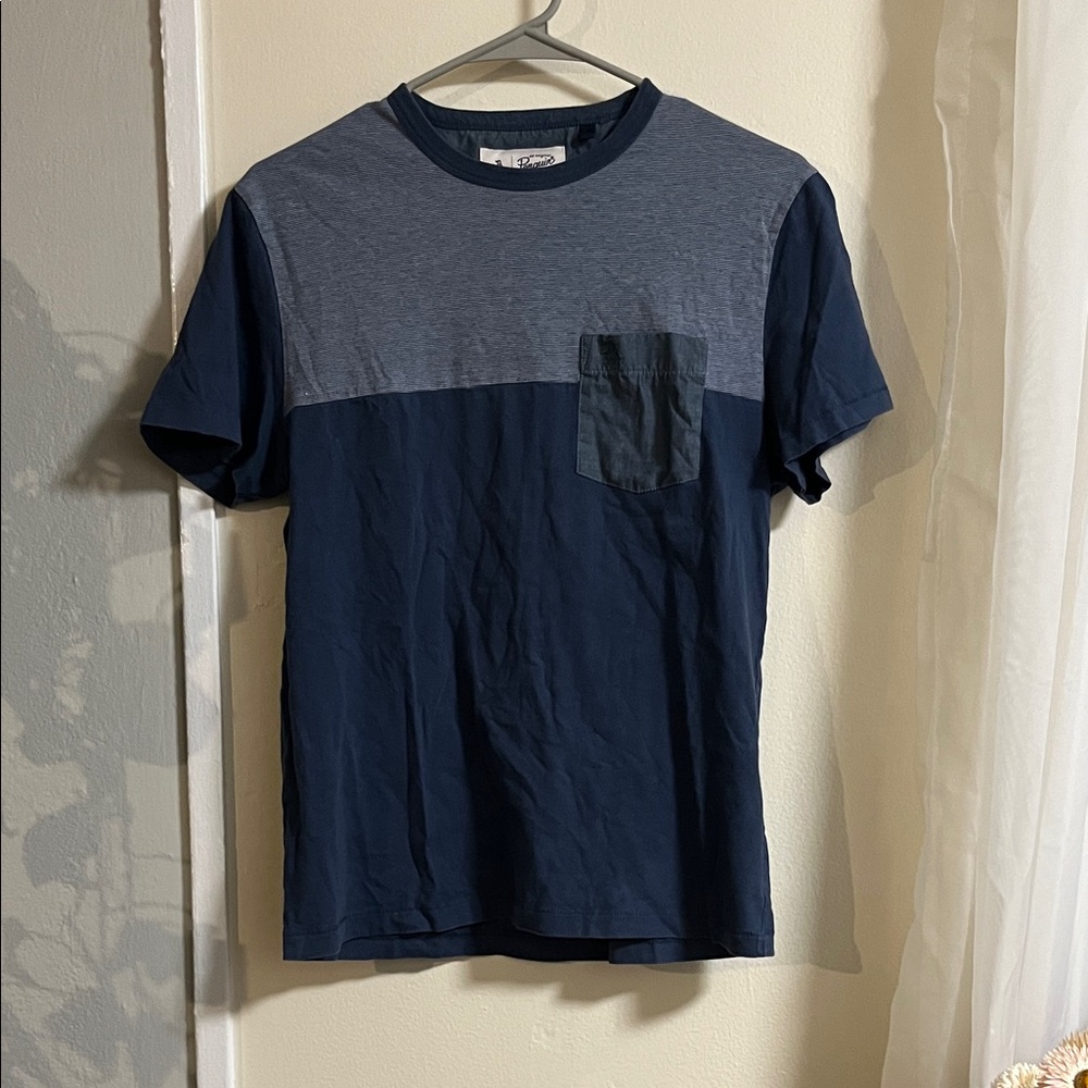 Original Penguin Men's Navy and Gray Pocket Tee